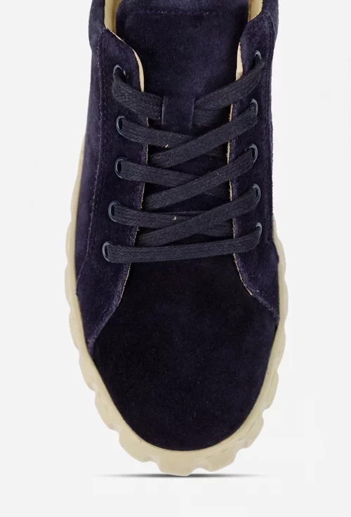Pantofi dama bleumarin din piele intoarsa picture - 6