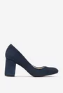 Pantofi dama bleumarin din piele intoarsa