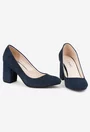 Pantofi dama bleumarin din piele intoarsa