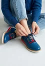 Pantofi dama bleumarin din piele texturata