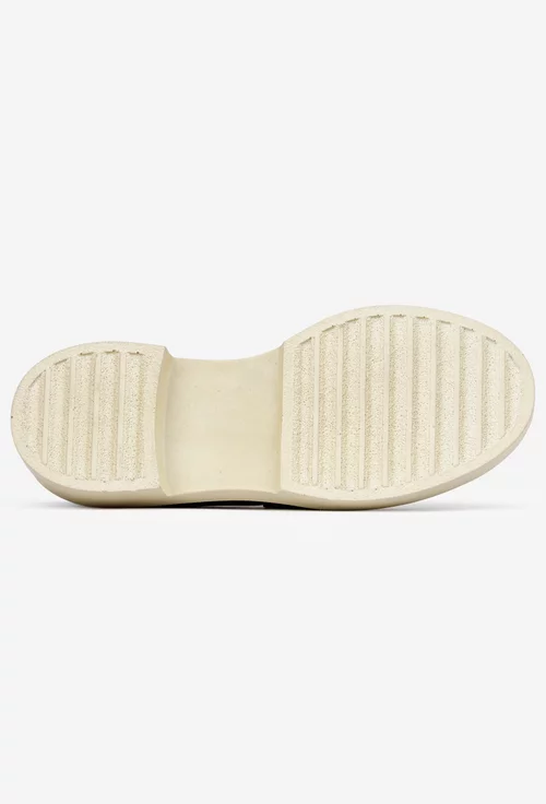 Pantofi dama bleumarin din piele texturata cu ornament