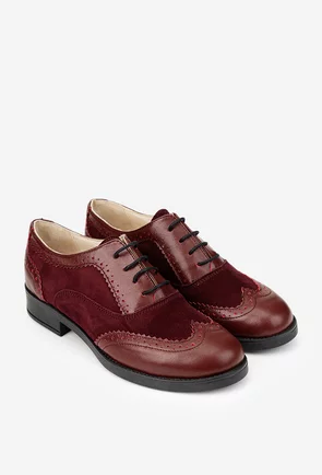 Pantofi dama bordo din piele
