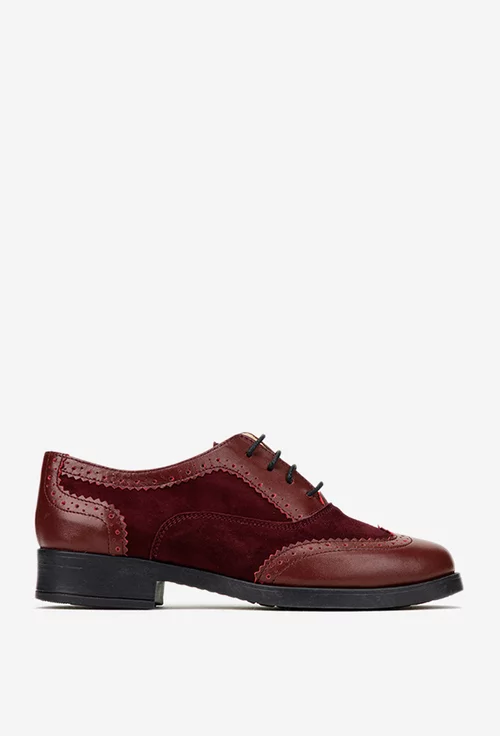 Pantofi dama bordo din piele picture - 2