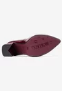 Pantofi dama bordo din piele lacuita cu toc deosebit
