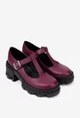 Pantofi dama bordo din piele naturala
