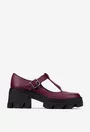 Pantofi dama bordo din piele naturala