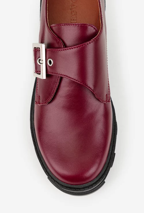 Pantofi dama bordo din piele naturala picture - 6