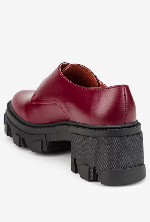 Pantofi dama bordo din piele naturala picture - 3