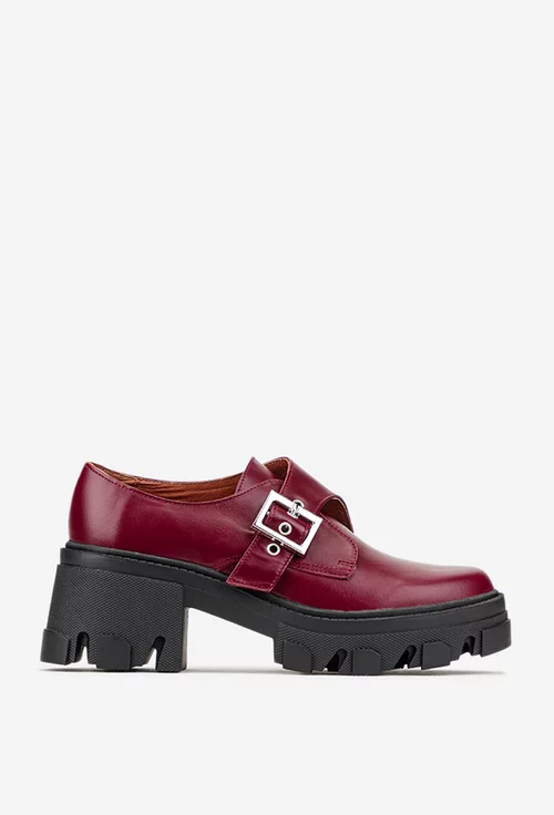 Pantofi dama bordo din piele naturala picture - 2