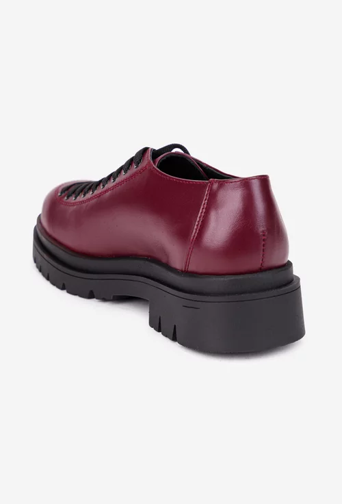 Pantofi dama bordo din piele naturala