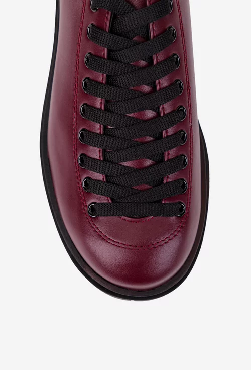 Pantofi dama bordo din piele naturala