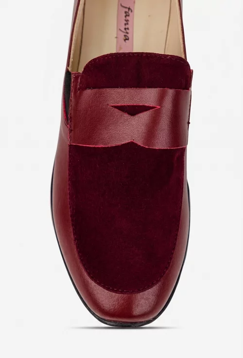 Pantofi dama bordo din piele naturala picture - 6