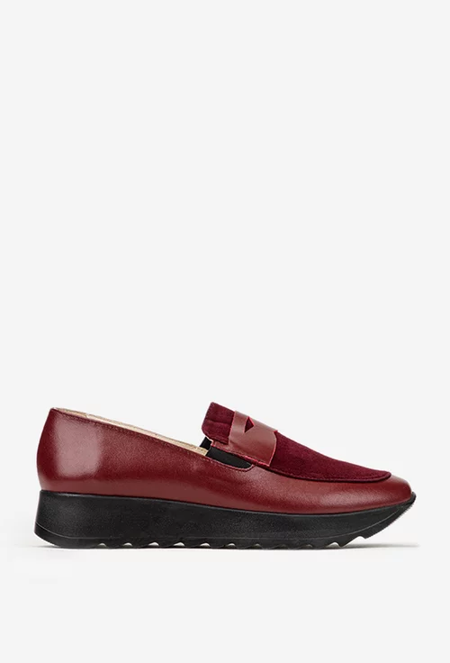 Pantofi dama bordo din piele naturala picture - 2