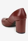 Pantofi dama bordo din piele naturala