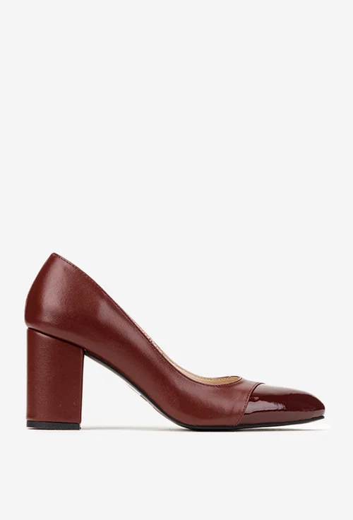 Pantofi dama bordo din piele naturala