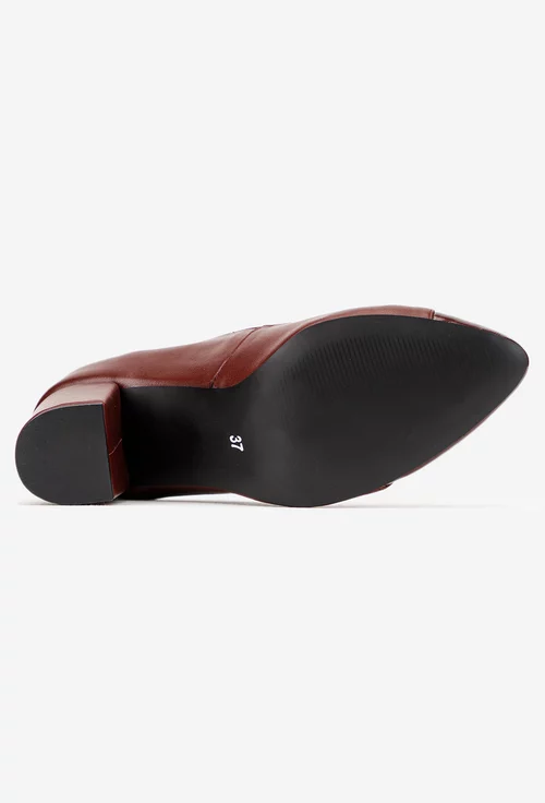 Pantofi dama bordo din piele naturala