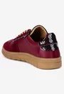 Pantofi dama burgundy din mai multe tipuri de piele