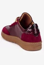 Pantofi dama burgundy din mai multe tipuri de piele