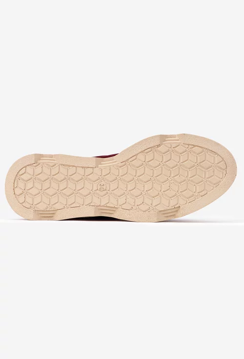 Pantofi dama burgundy din piele intoarsa