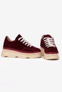 Pantofi dama burgundy din piele intoarsa