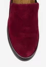 Pantofi dama burgundy din piele intoarsa cu elastic