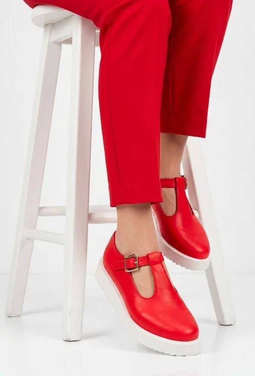 Pantofi dama corai din piele naturala
