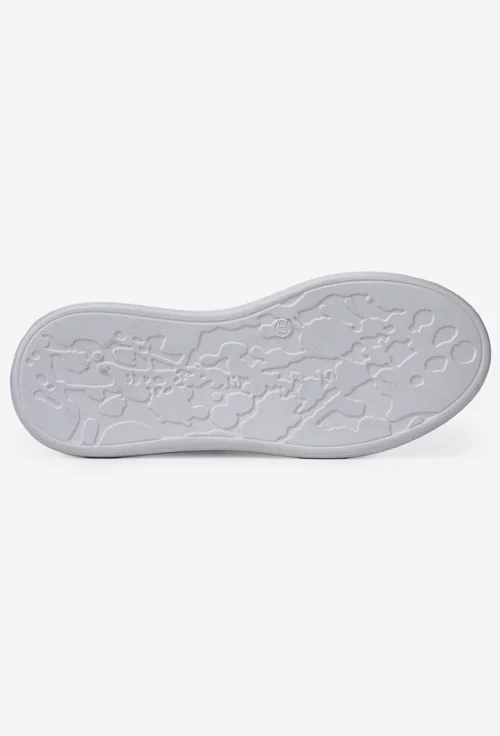 Pantofi dama cu siret elastic bej din piele naturala