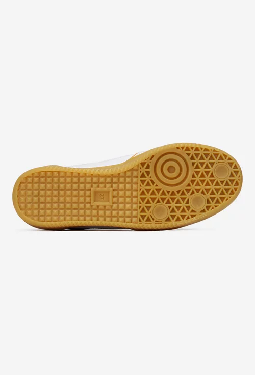 Pantofi dama din piele alba cu detalii portocalii