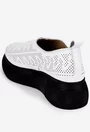 Pantofi dama din piele alba cu model perforat