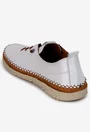 Pantofi dama din piele alba cu siret elastic