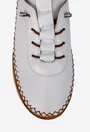 Pantofi dama din piele alba cu siret elastic