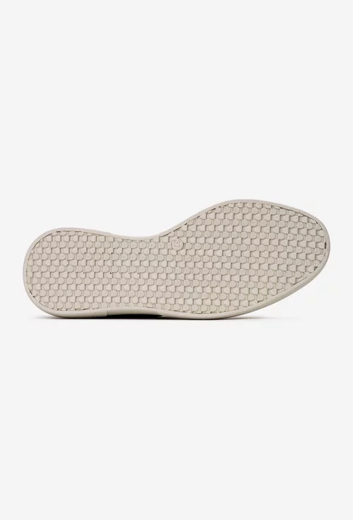 Pantofi dama din piele bej cu model perforat