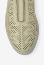 Pantofi dama din piele bej cu model perforat