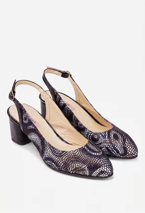Pantofi dama din piele cu imprimeu