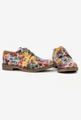 Pantofi dama din piele cu imprimeu floral multicolor