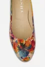 Pantofi dama din piele cu imprimeu floral multicolor