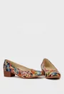 Pantofi dama din piele cu imprimeu floral multicolor