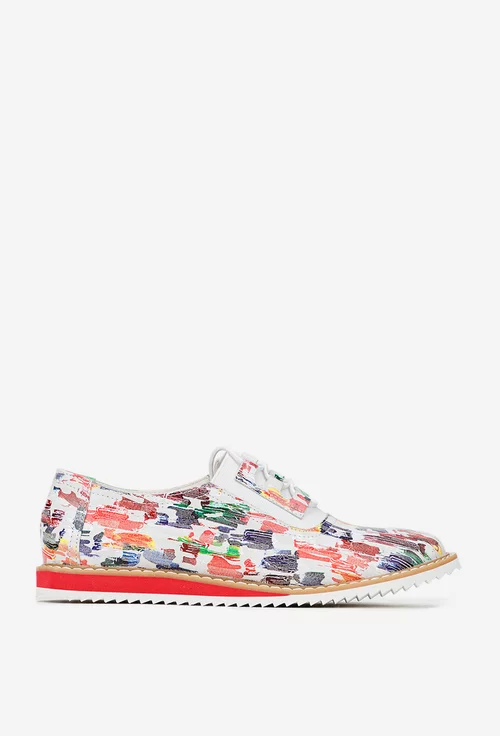 Pantofi dama din piele cu imprimeu multicolor