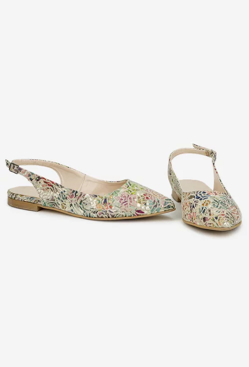 Pantofi dama din piele cu imprimeu multicolor