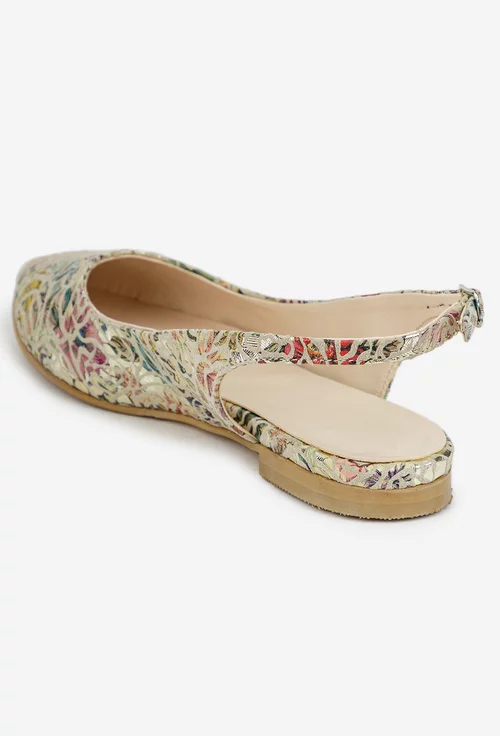 Pantofi dama din piele cu imprimeu multicolor