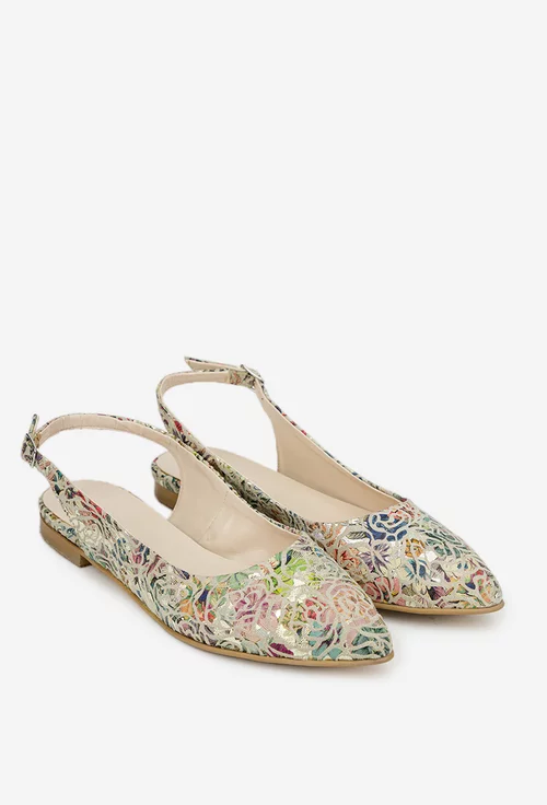 Pantofi dama din piele cu imprimeu multicolor