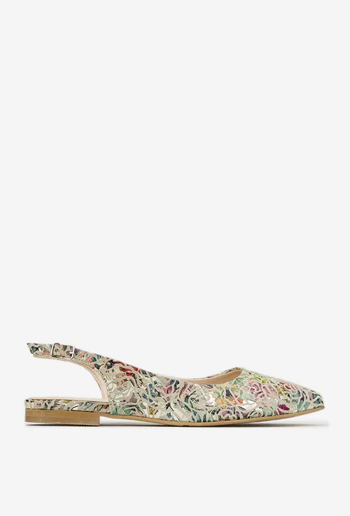 Pantofi dama din piele cu imprimeu multicolor