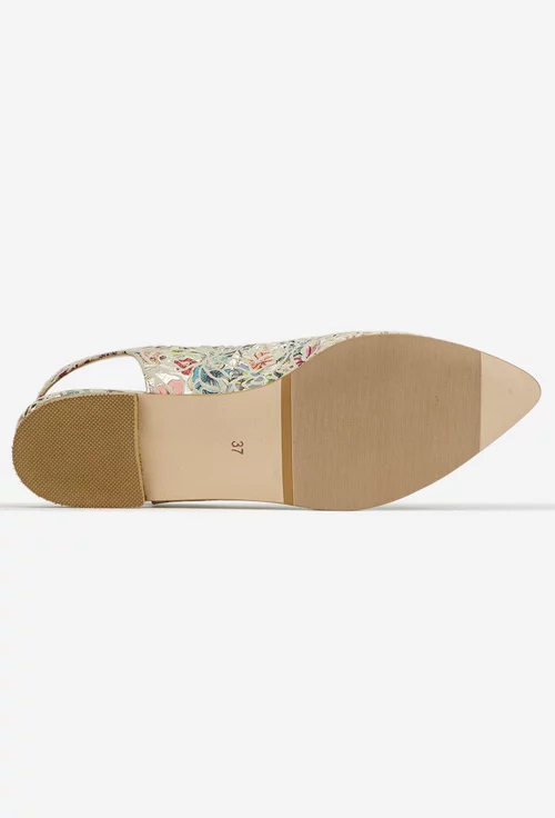 Pantofi dama din piele cu imprimeu multicolor