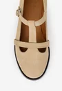 Pantofi dama din piele intoarsa bej