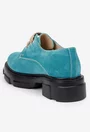Pantofi dama din piele intoarsa bleu cu siret