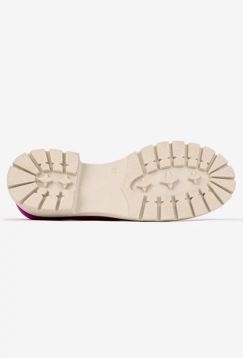 Pantofi dama din piele intoarsa fuchsia cu bareta