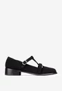 Pantofi dama din piele intoarsa neagra