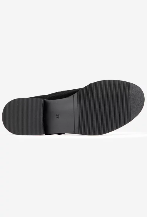 Pantofi dama din piele intoarsa neagra