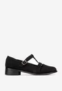 Pantofi dama din piele intoarsa neagra