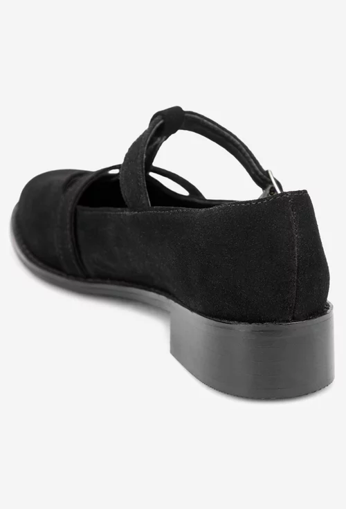 Pantofi dama din piele intoarsa neagra